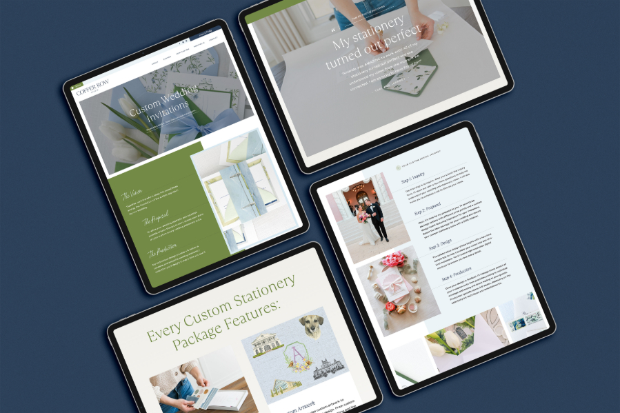 Copper Row Studio Luxury Wedding Stationery Brand and Website