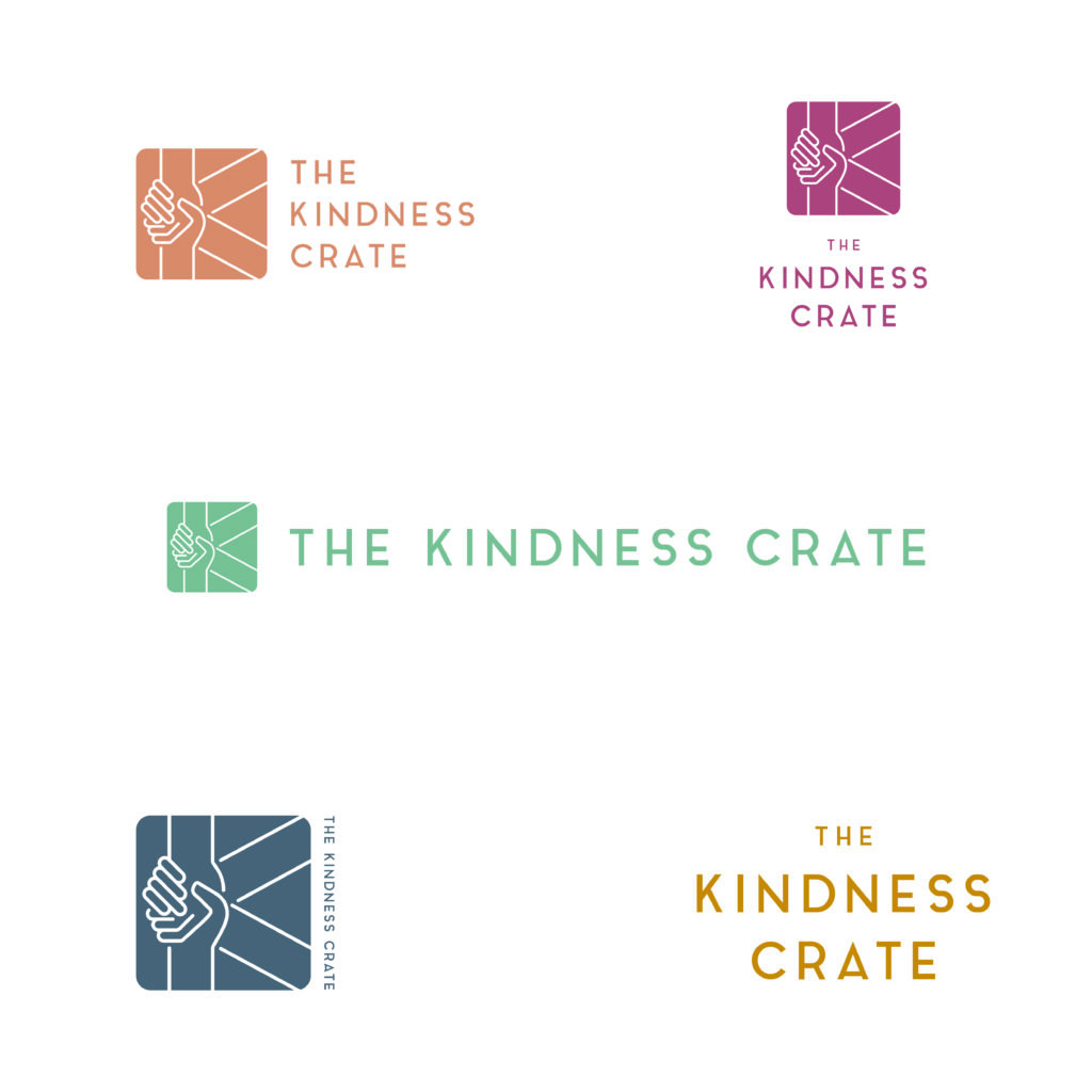 Overview of all the final brand marks for The Kindness Crate