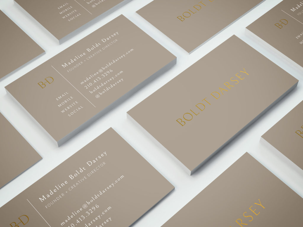 Business card designs for Boldt Darsey founder