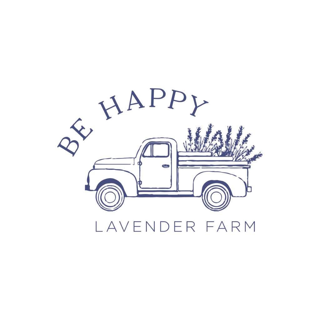 Primary logo design by MK Design Studio for Be Happy Lavender Farm