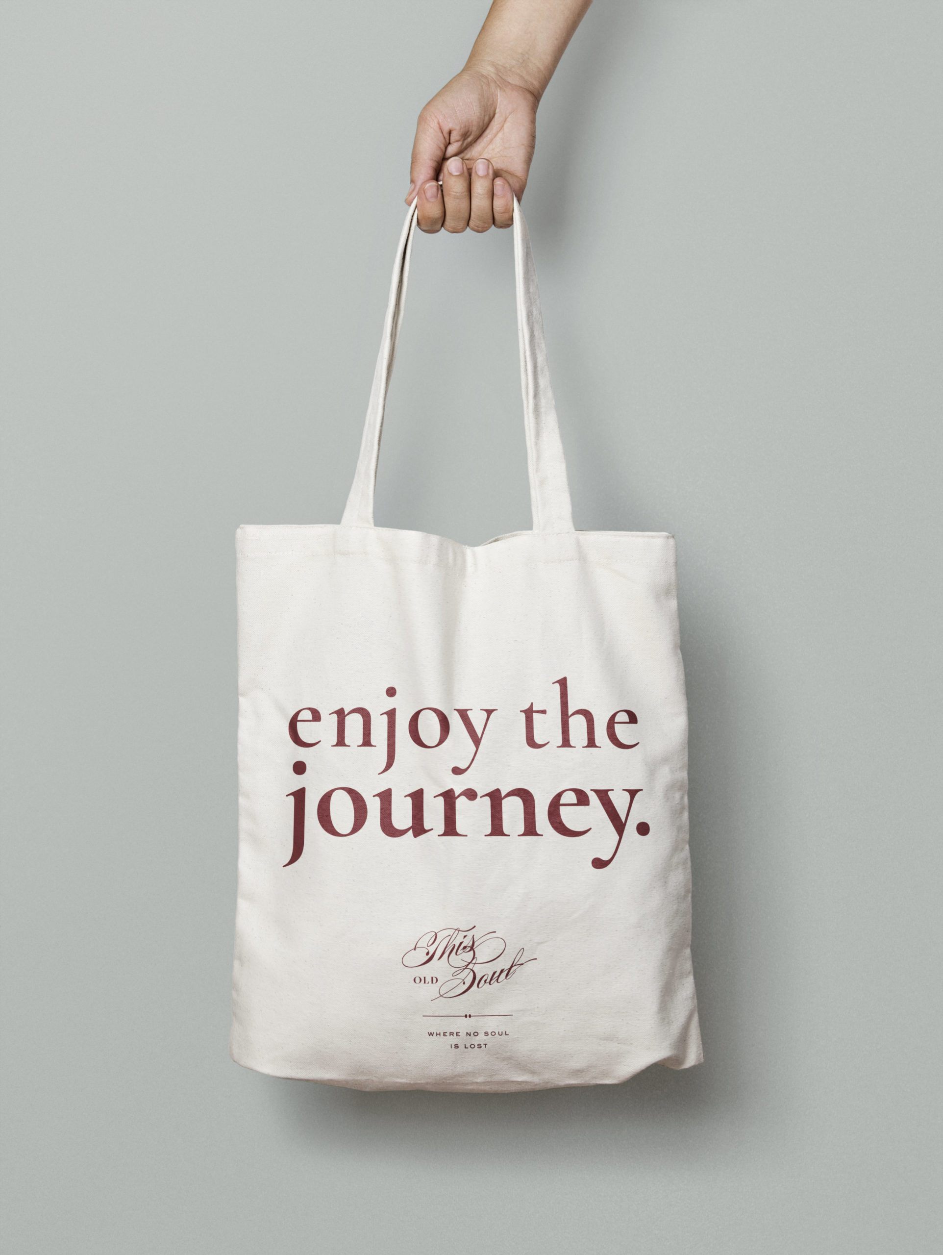 “Enjoy the journey” tote bag design for This Old Soul Photography