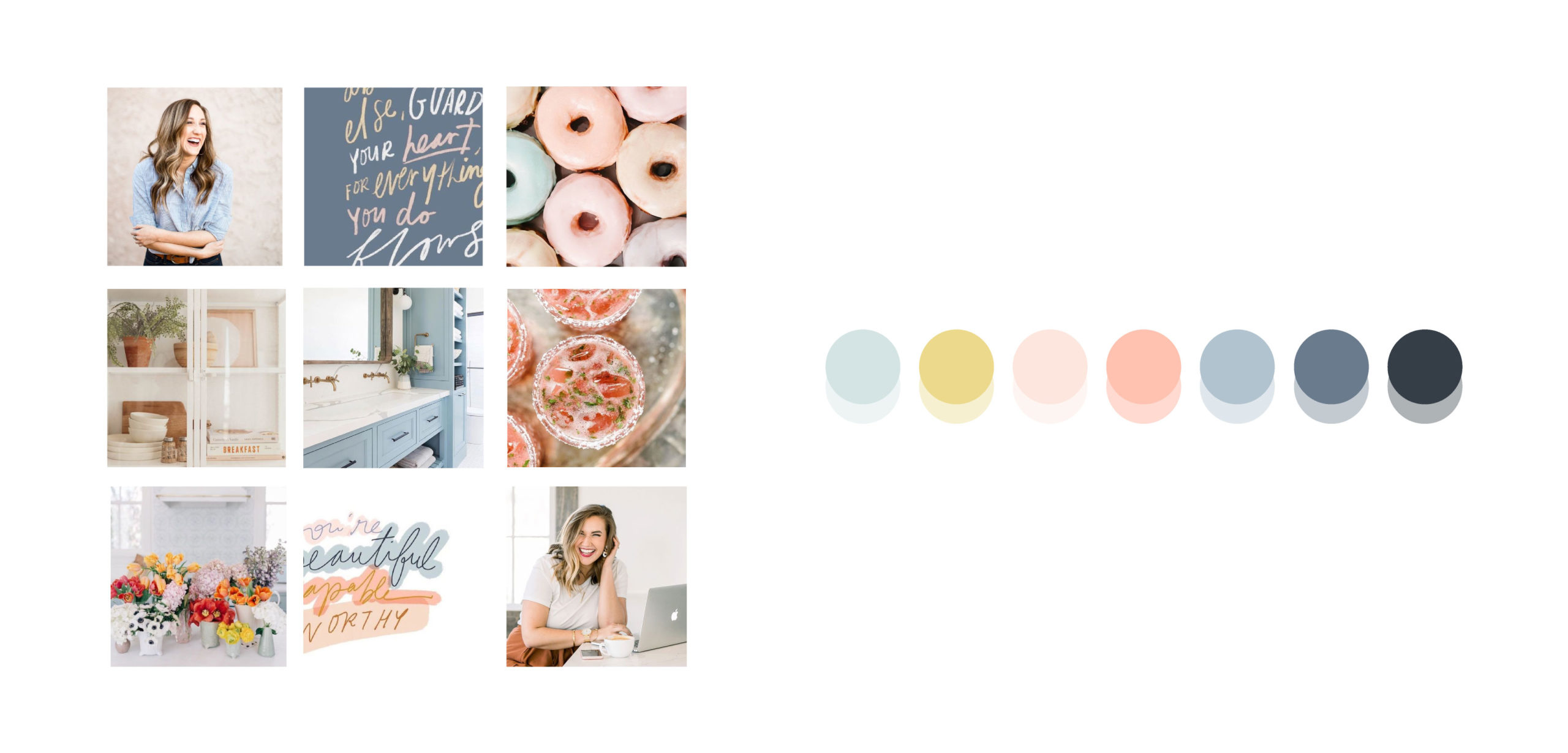 moodboard and color palette example for a personal brand client