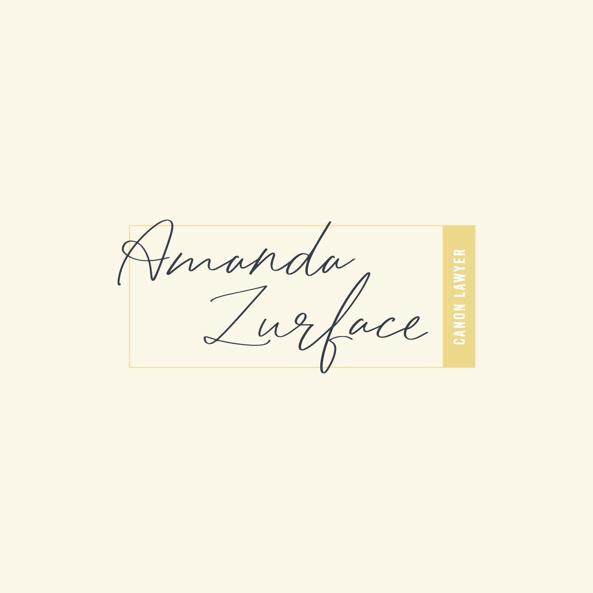Yellow logo design for Amanda Zurface, Christian lifestyle brand