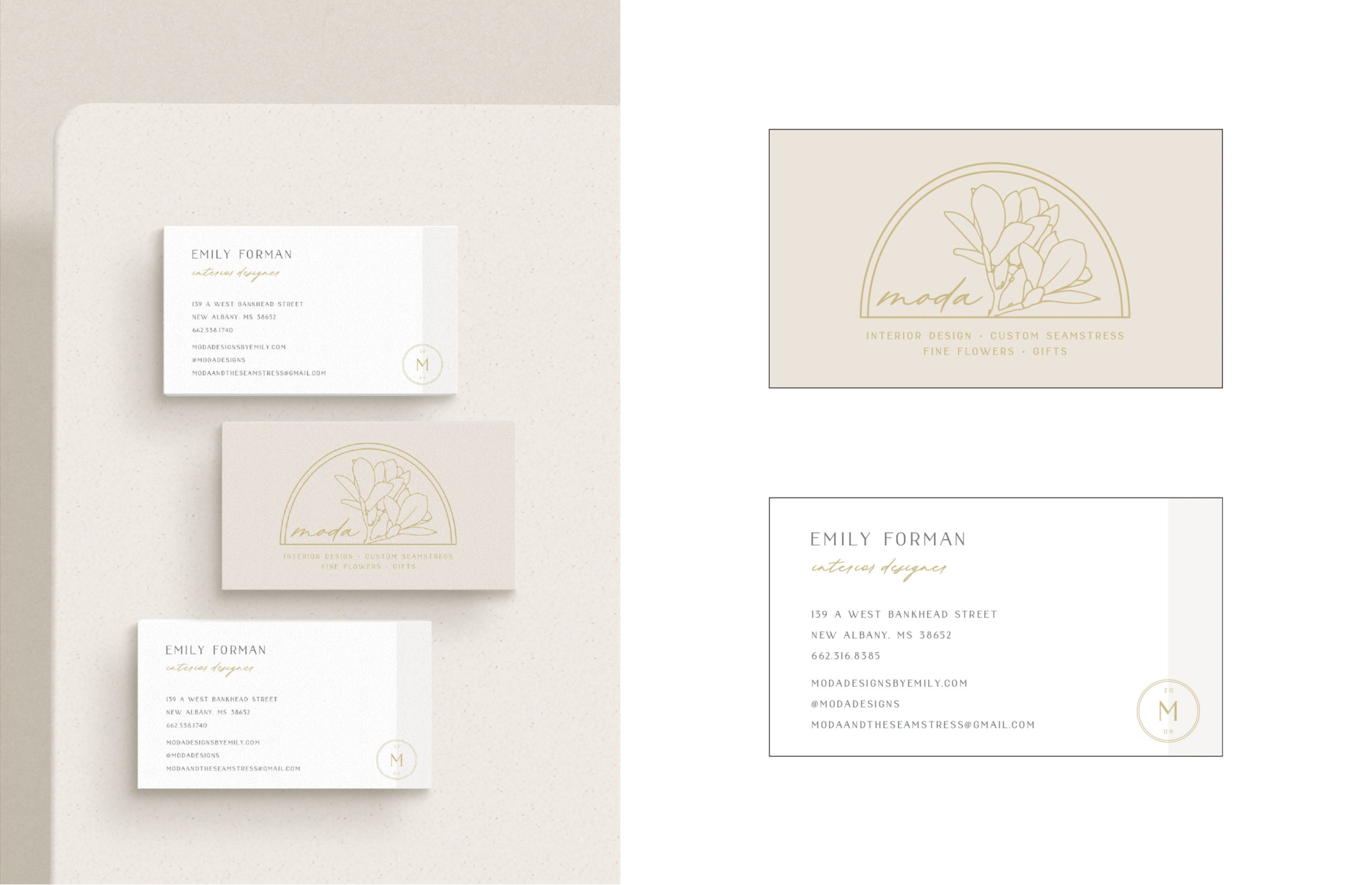 Interior designer business card designs by MK Design Studio