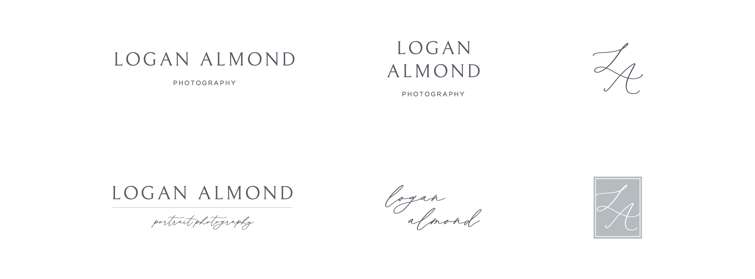 Logo suite rebrand for Logan Almond Photography