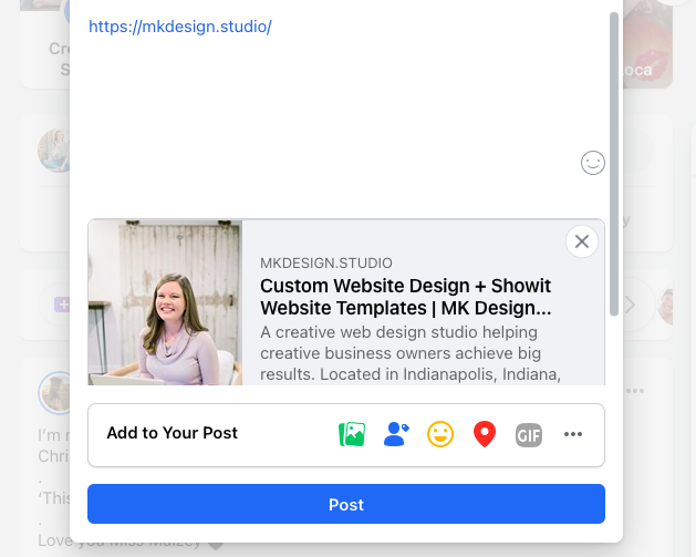 Facebook preview link testing for a website launch