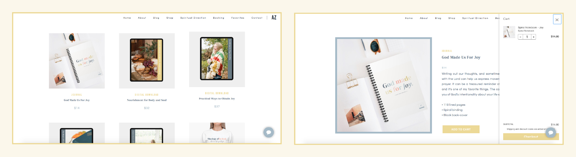 Showit eCommerce examples