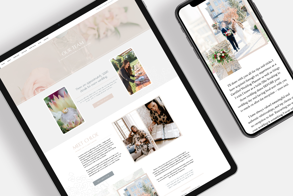 Custom Web Design for Wedding Planner About the Team