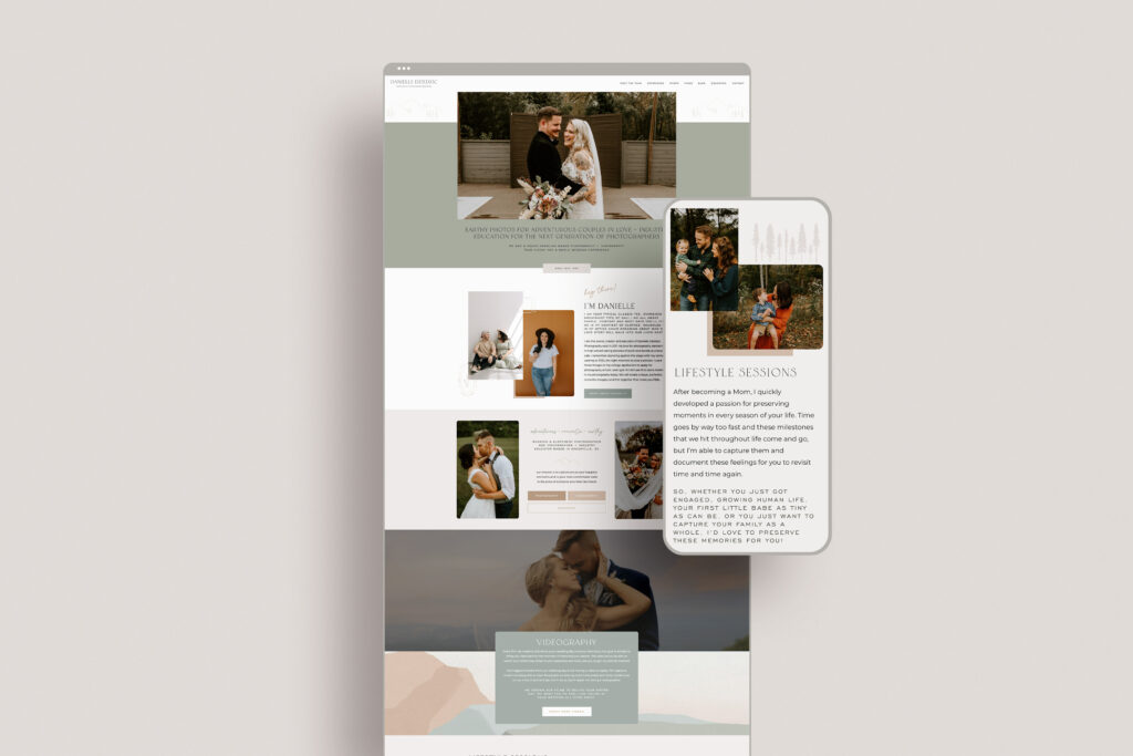website design layout for wedding photographer website by MK Design Studio