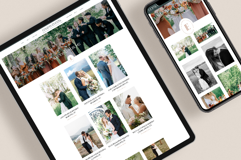 Custom website design for wedding planner