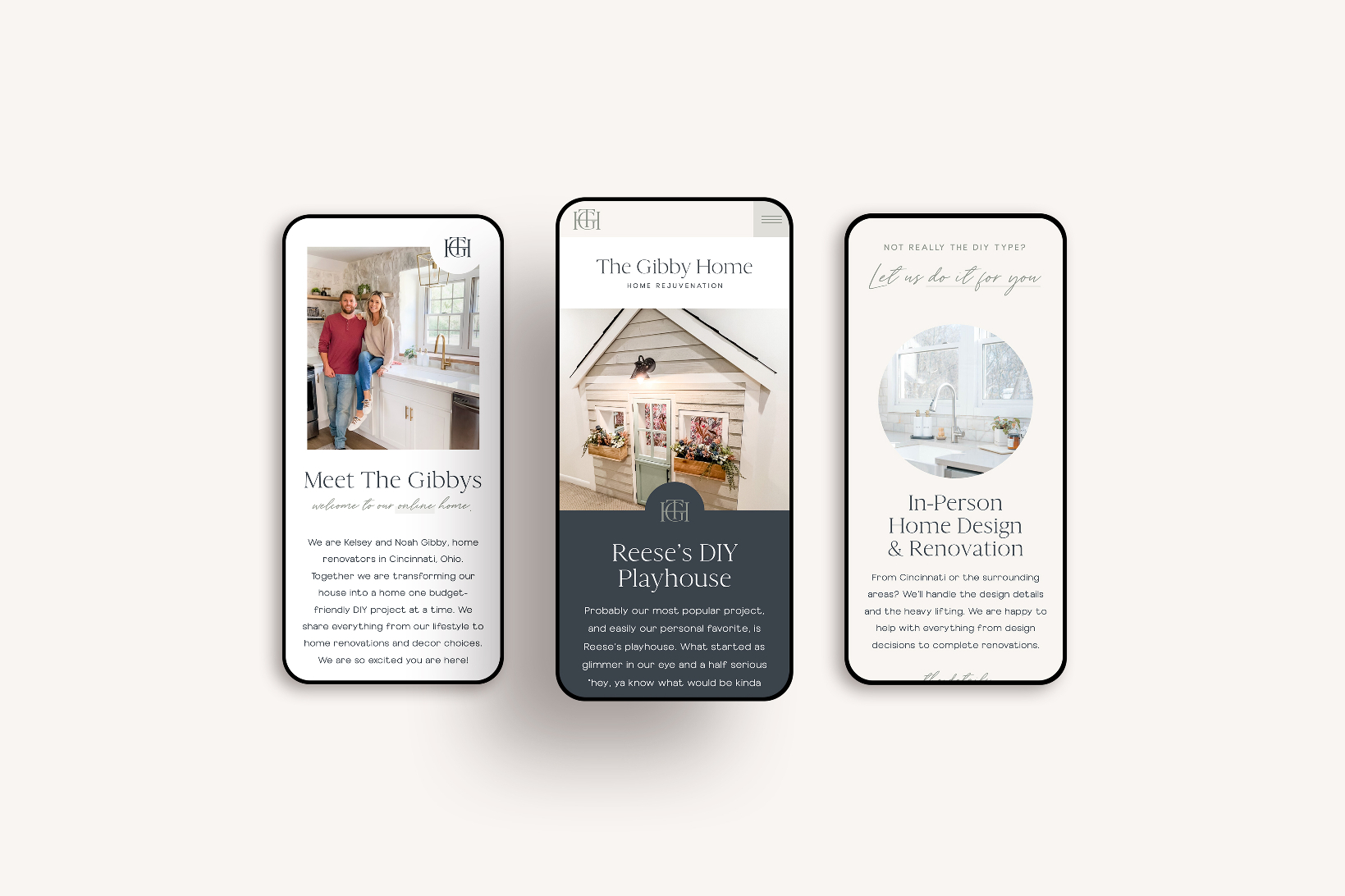 website design mobile layouts for home renovation website