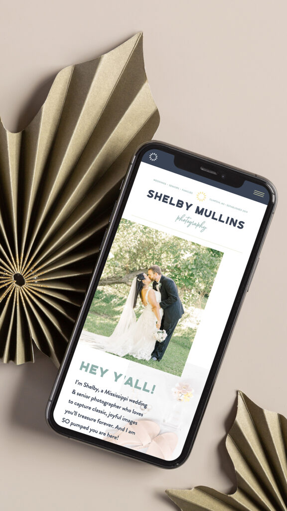 Mobile design layout for wedding and senior photographer by MK Design Studio