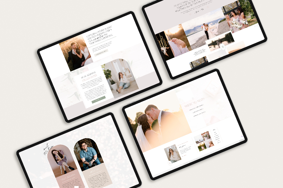 Photographer web design pages for Julianna MB Photography