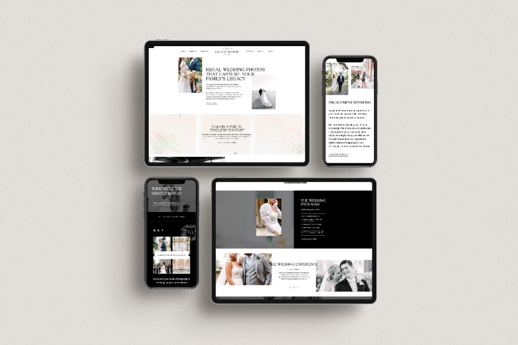 Showit template customization for photographer