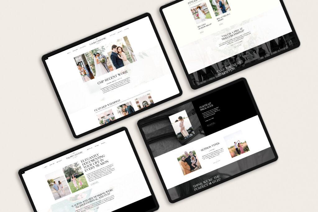 photography brand and showit template customization
