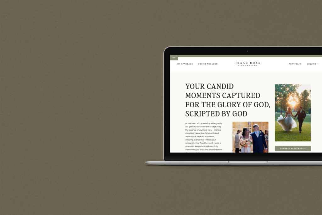 Isaac Ross Videography Showit Template Customization