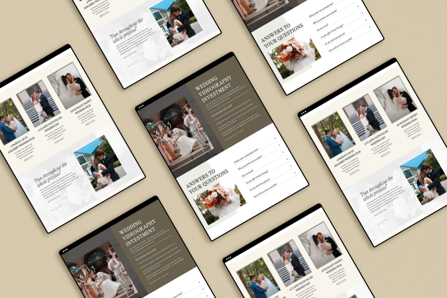 Videographer Showit Template Customization