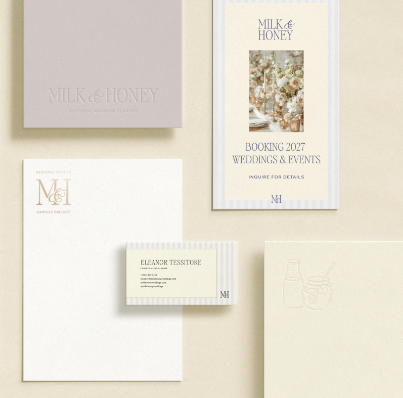 Milk & Honey Catholic Wedding Planners Brand Identity